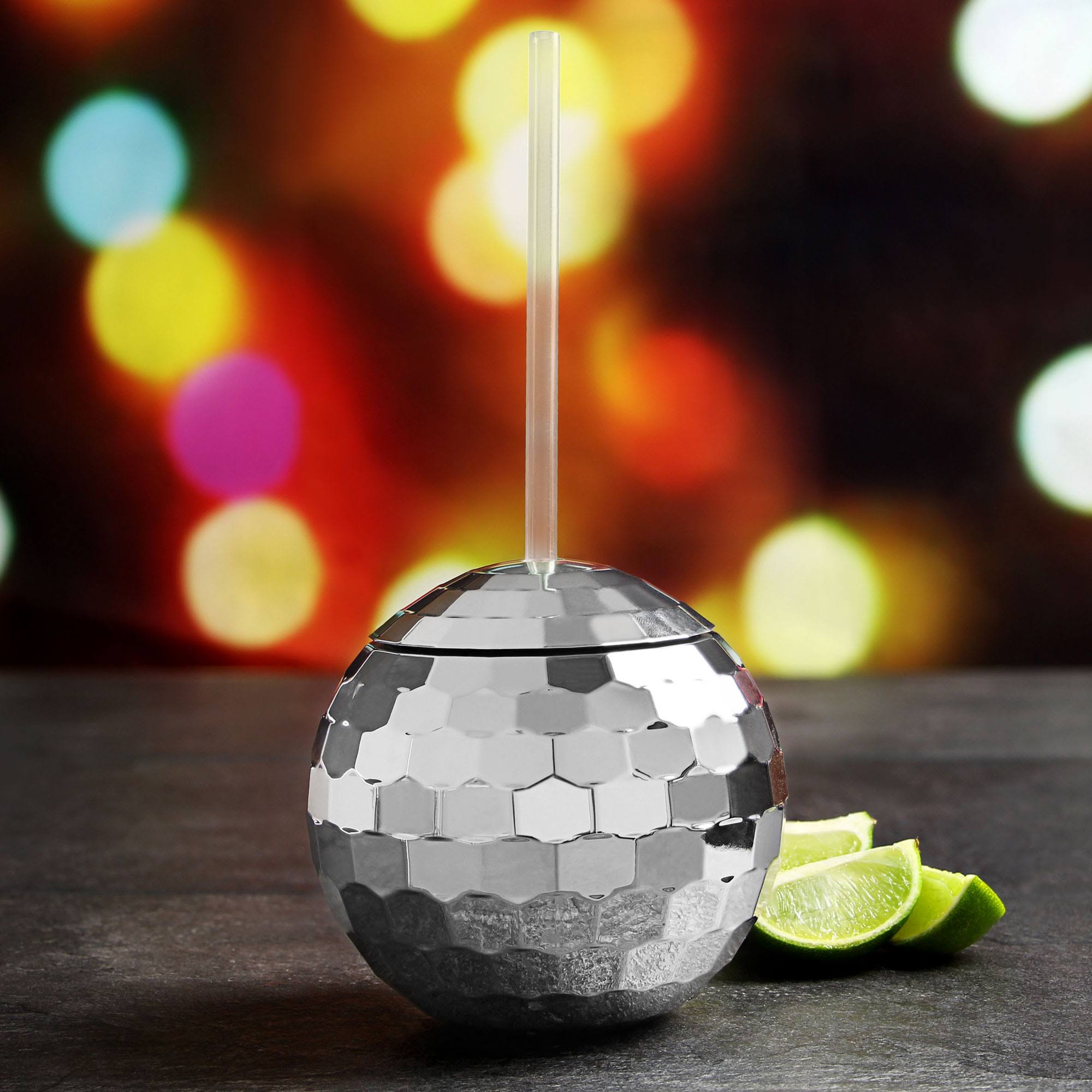 Disco Ball Smoothie Cup 350ml Tumbler with Straw