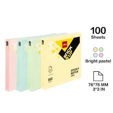 Deli Sticky Notes 76x126mm 100Sheets Assorted
