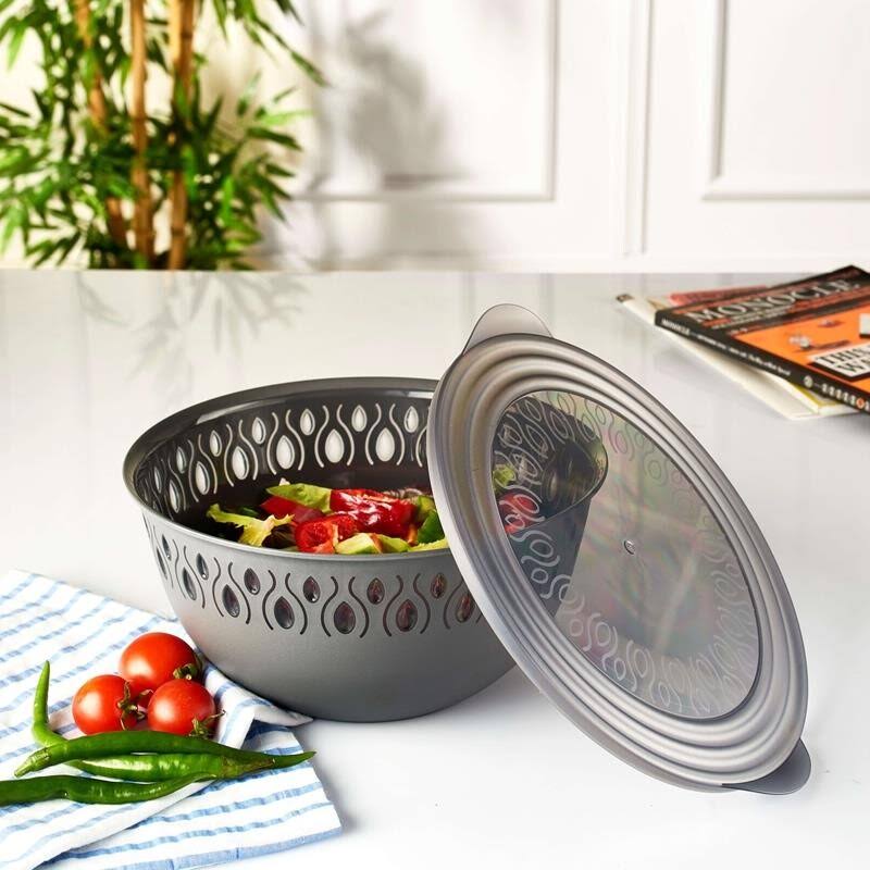 Foly Life Monna Salad Bowl 3L Round with Tight Lid BNM0551 Titiz