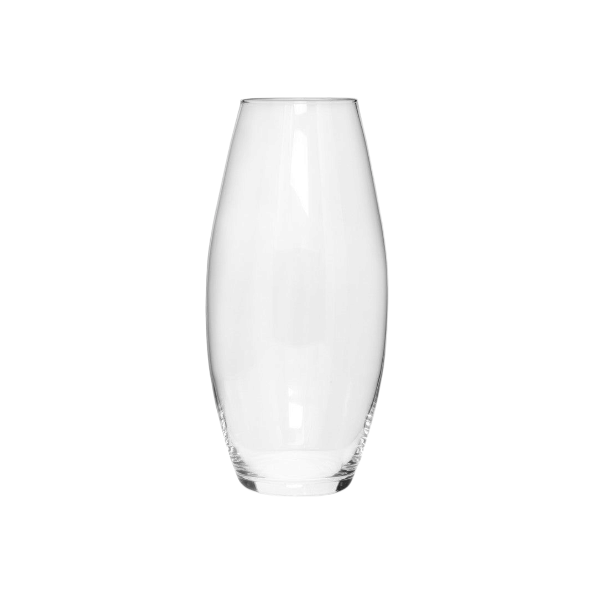 Barrel V-Shaped Clear Glass Vase 25x12cm