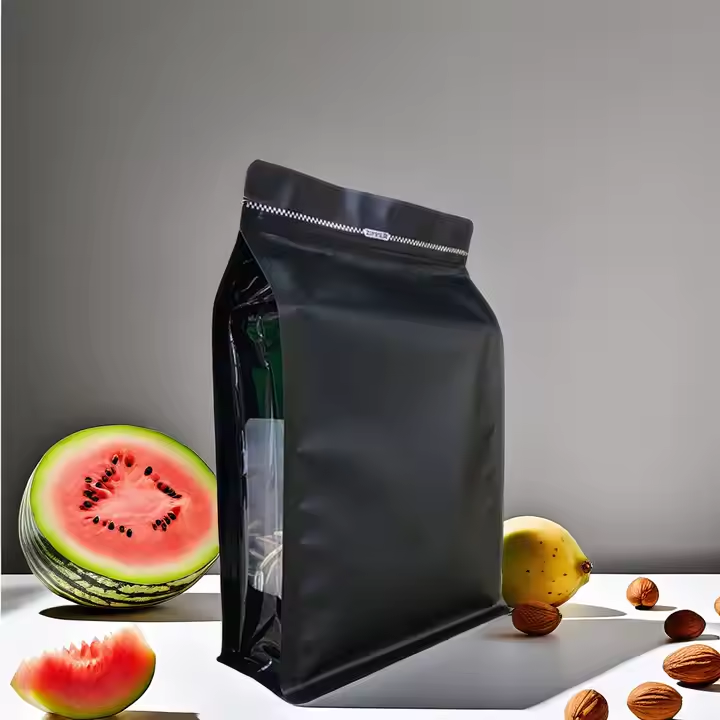 Aluminium Metalized Stand-up Coffee Bean Pouch Bag Reusable - Side Gusset Flat Bottom with Pull-tab & Side Window 10Pack