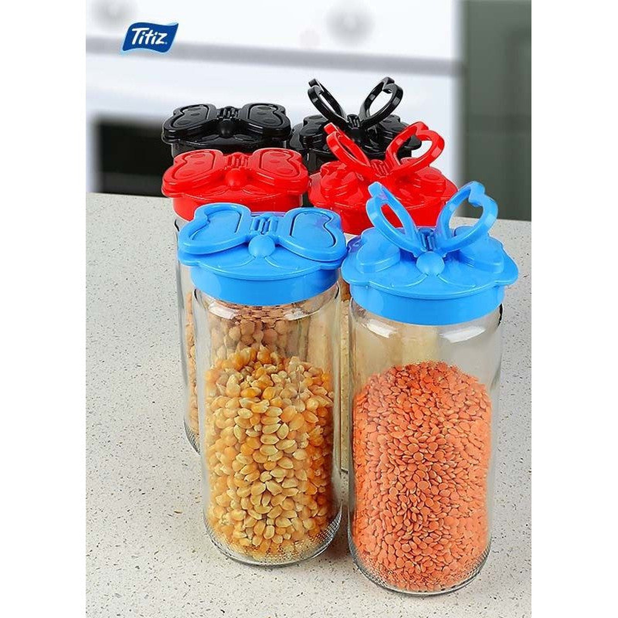 Titiz Storage Jar 500ml with Butterfly Flap Lid KC-225