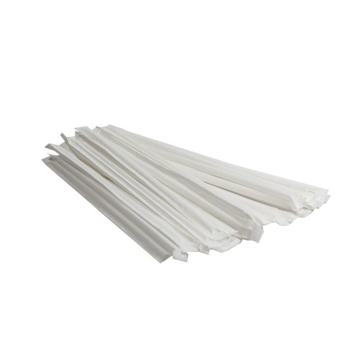 Disposable Plastic Straw Triple Thick 8mm Wrapped 1000pack