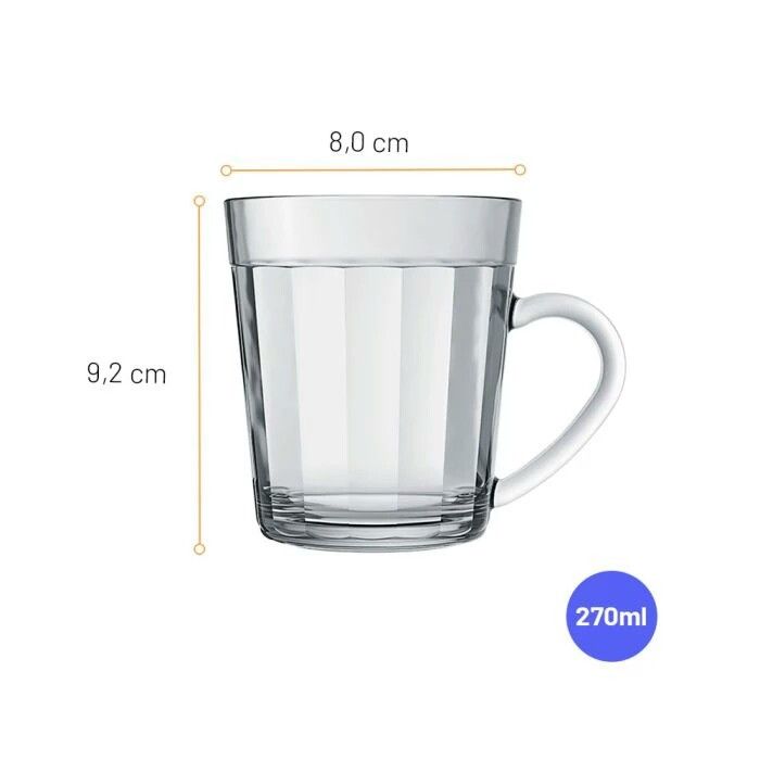 Nadir Americano Glass Coffee-Tea Mug 270ml