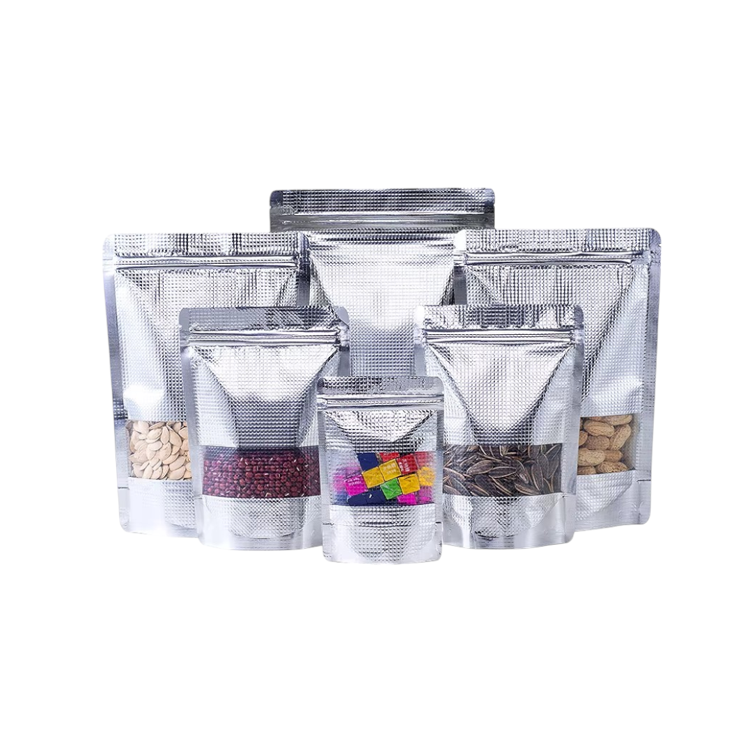 Aluminium Metalized Zip Lock Resealable Foil Bags with Window