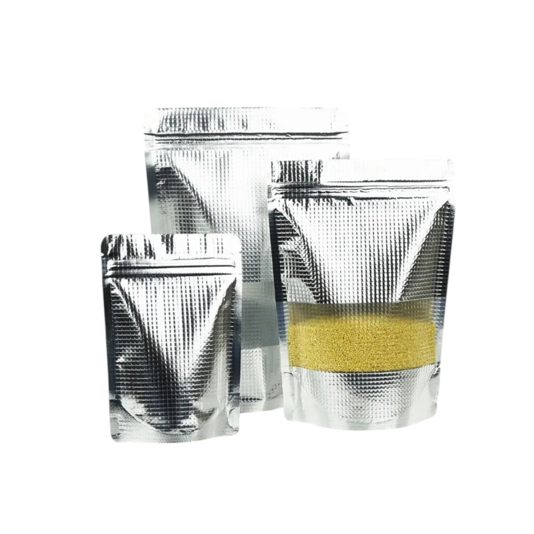 Aluminium Metalized Zip Lock Resealable Foil Bags with Window