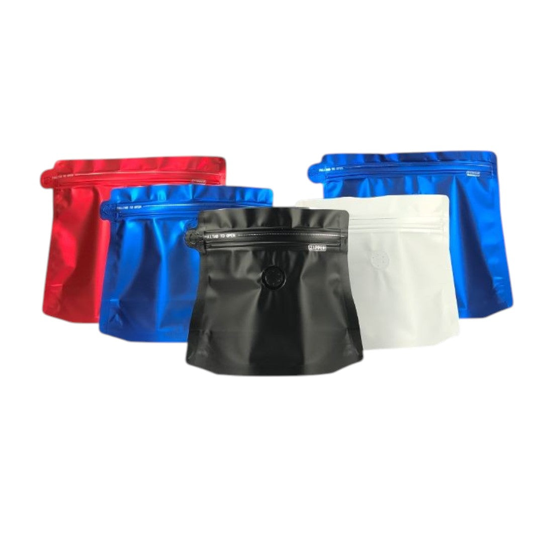 Aluminium Metalized Stand-up Damond Coffee Bean Pouch Bag - Vacuum Seal Pull-tab with Air Valve Resealable 10Pack