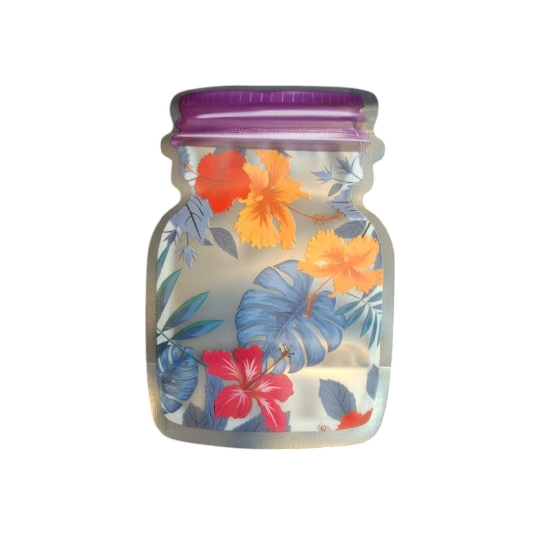 Stand-up Food Saver Zip Lock Pouch Bags Patterned Jar Shaped Resealable Storage Packaging 1pc