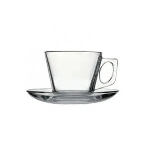Pasabahce Vela Espresso-Tea Cup & Saucer 195ml 6pack