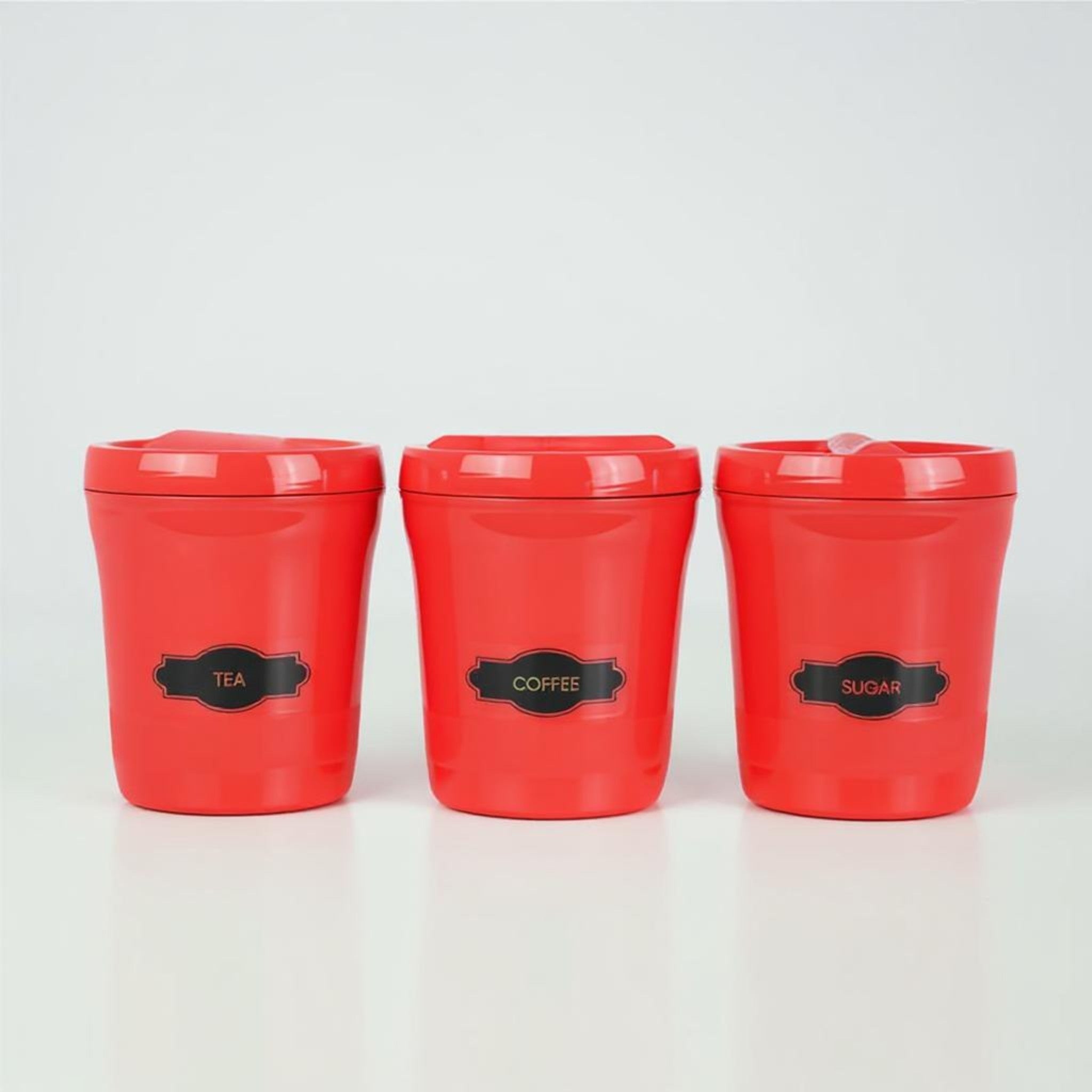 Otima Canister Set Tea Coffee Sugar 3pc Set
