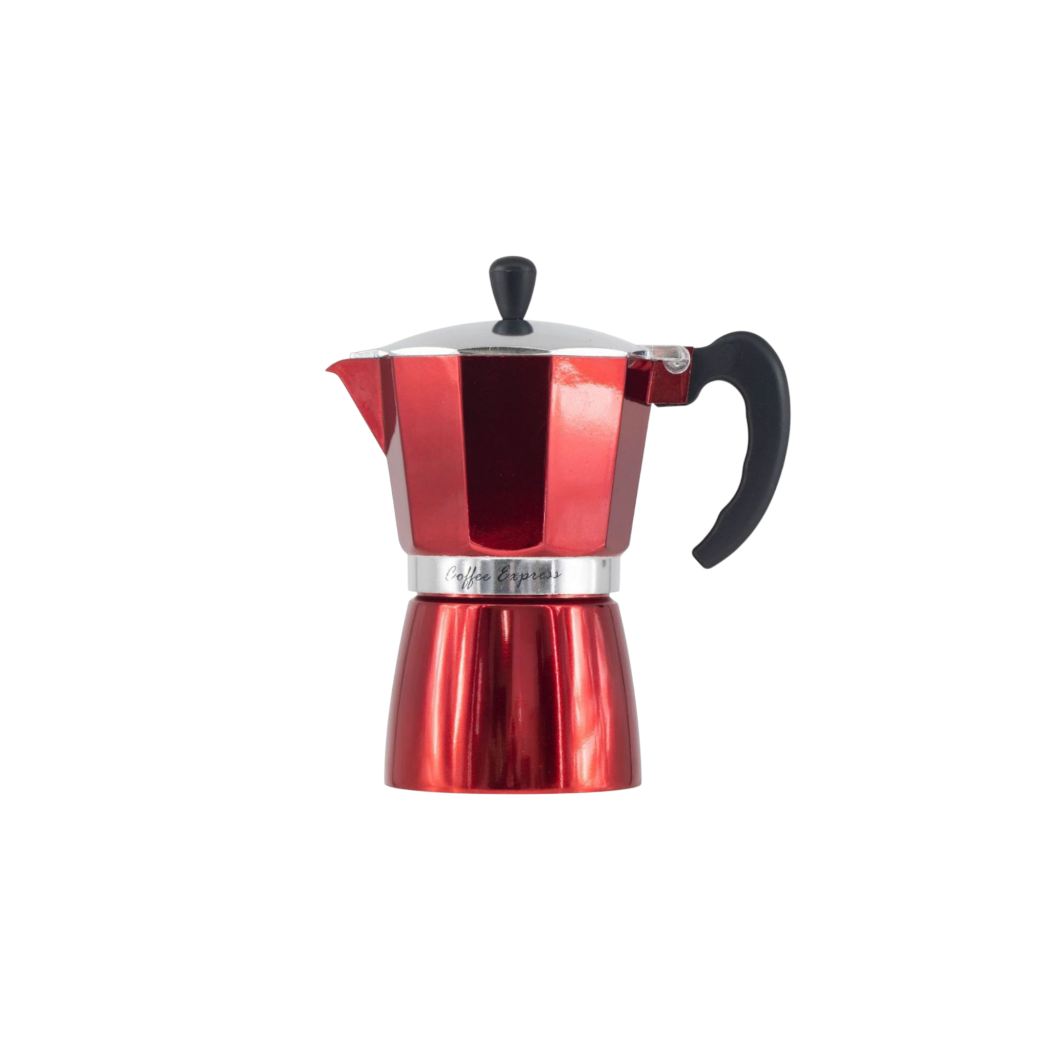 Regent 257ml Espresso Coffee Maker Pot Aluminium 2-Tone Red & Silver 6-Cup 41421