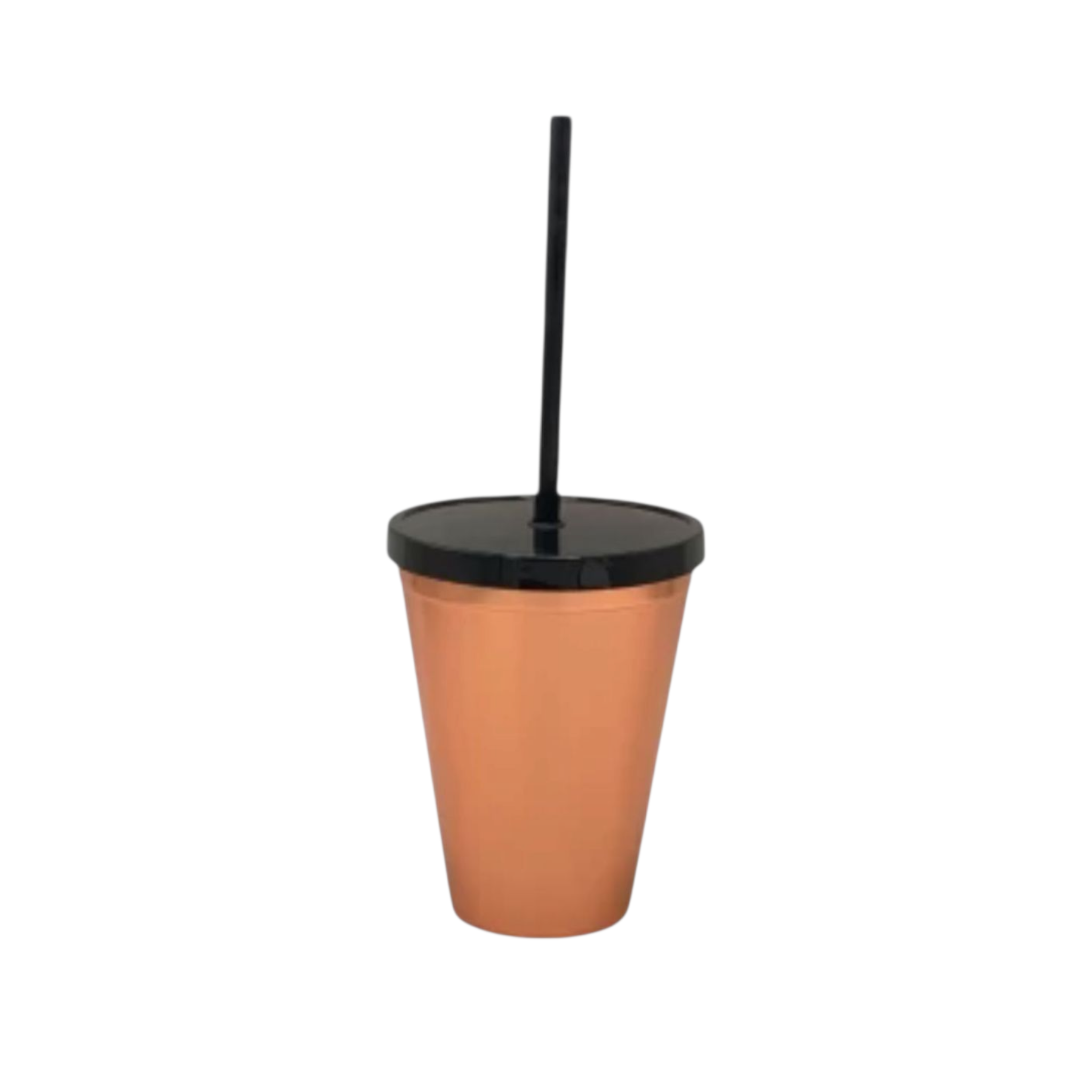 420ml Reusable Metallic Drinking Cup Tumbler with Lid & Straw