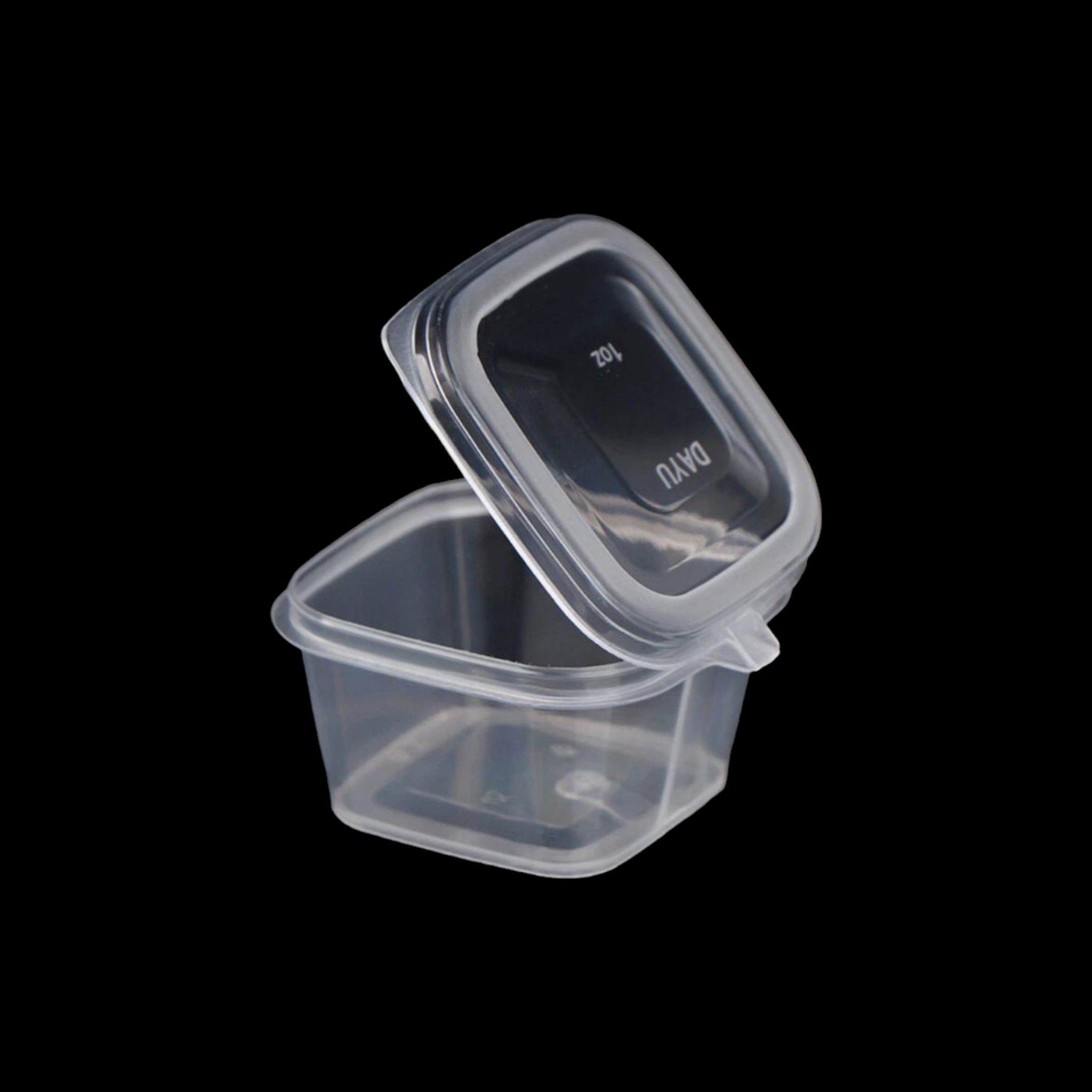 Disposable PP Takeaway Sauce Tubs Square - Plastic Dipping Container with Lid 10pack
