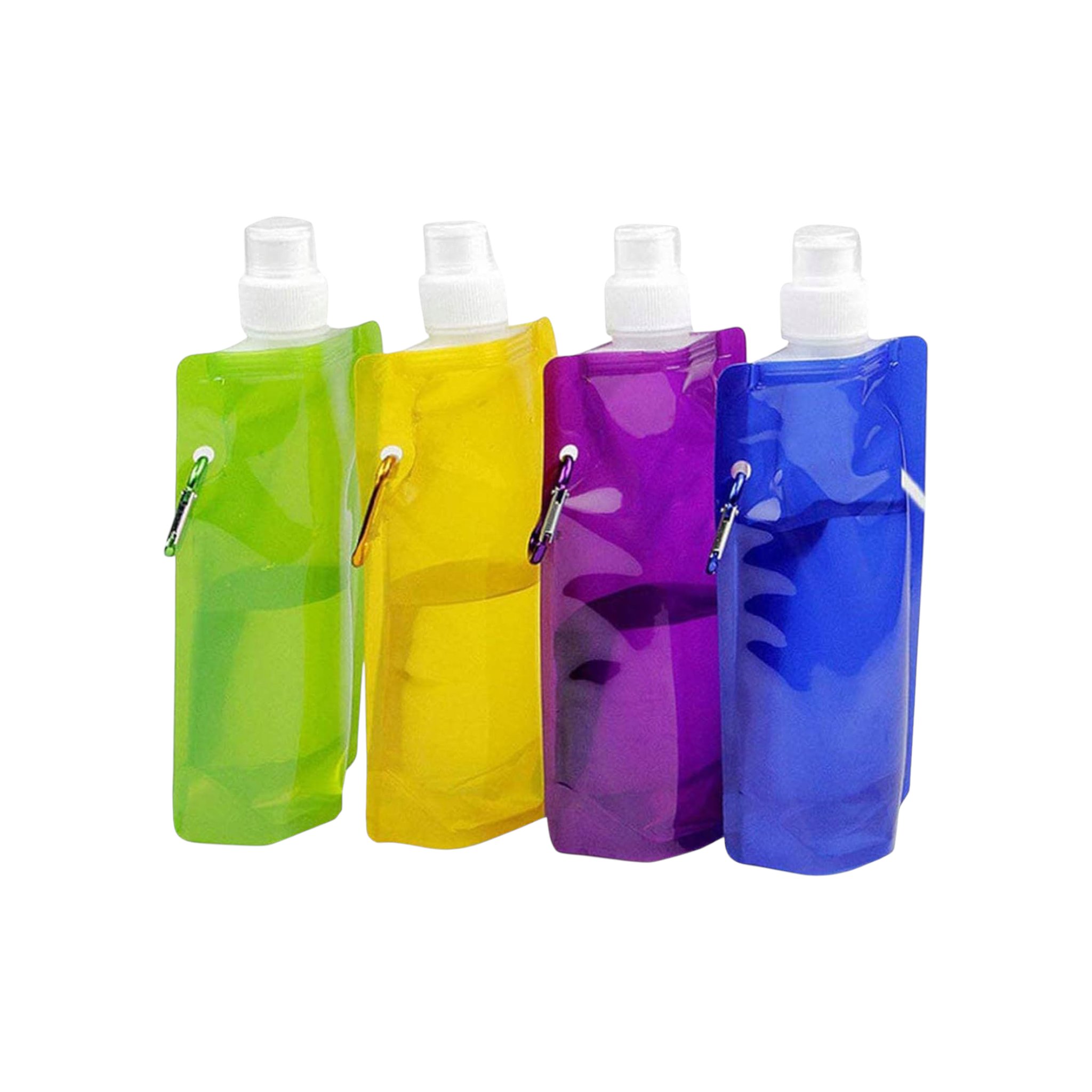 500ml Travel Drinking Pouch Bag Foldable with Pushup Spout & Hanging Clip