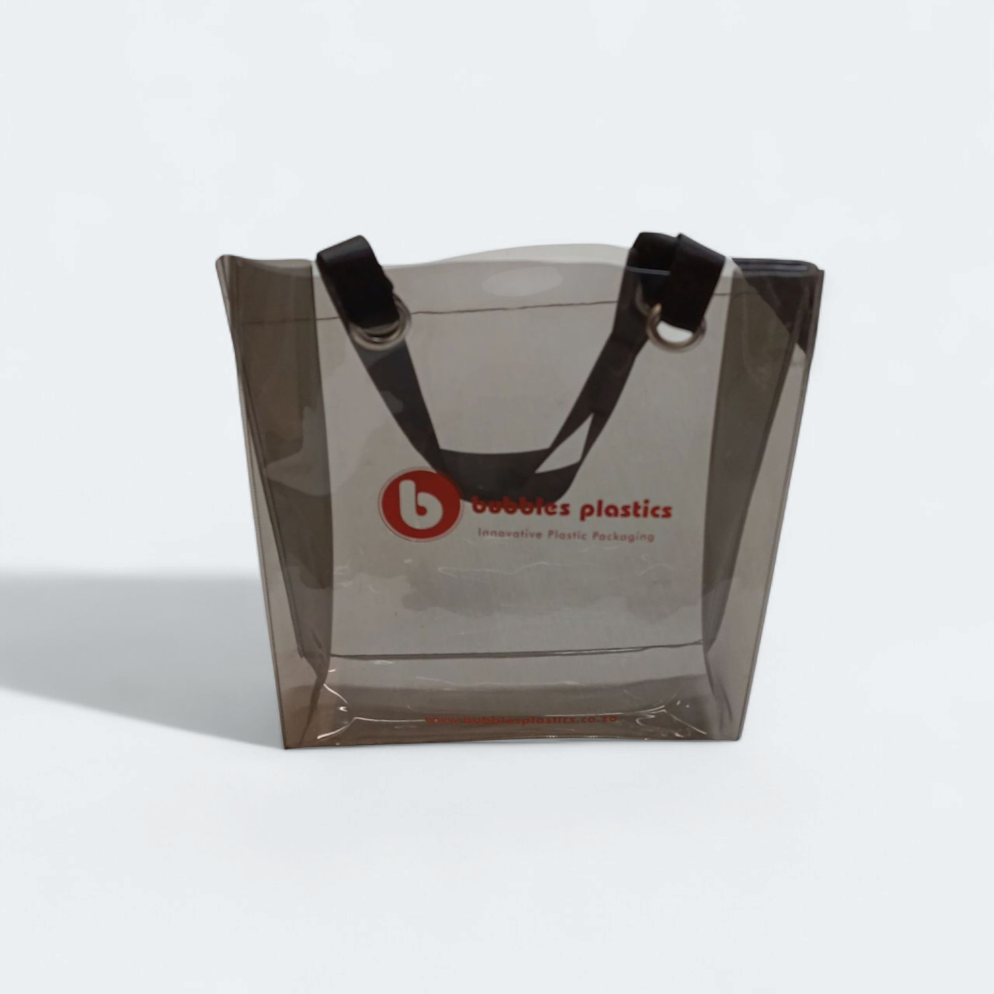 Bubbles Branded PVC Boutique Bag Black Transparent 32x34x9cm