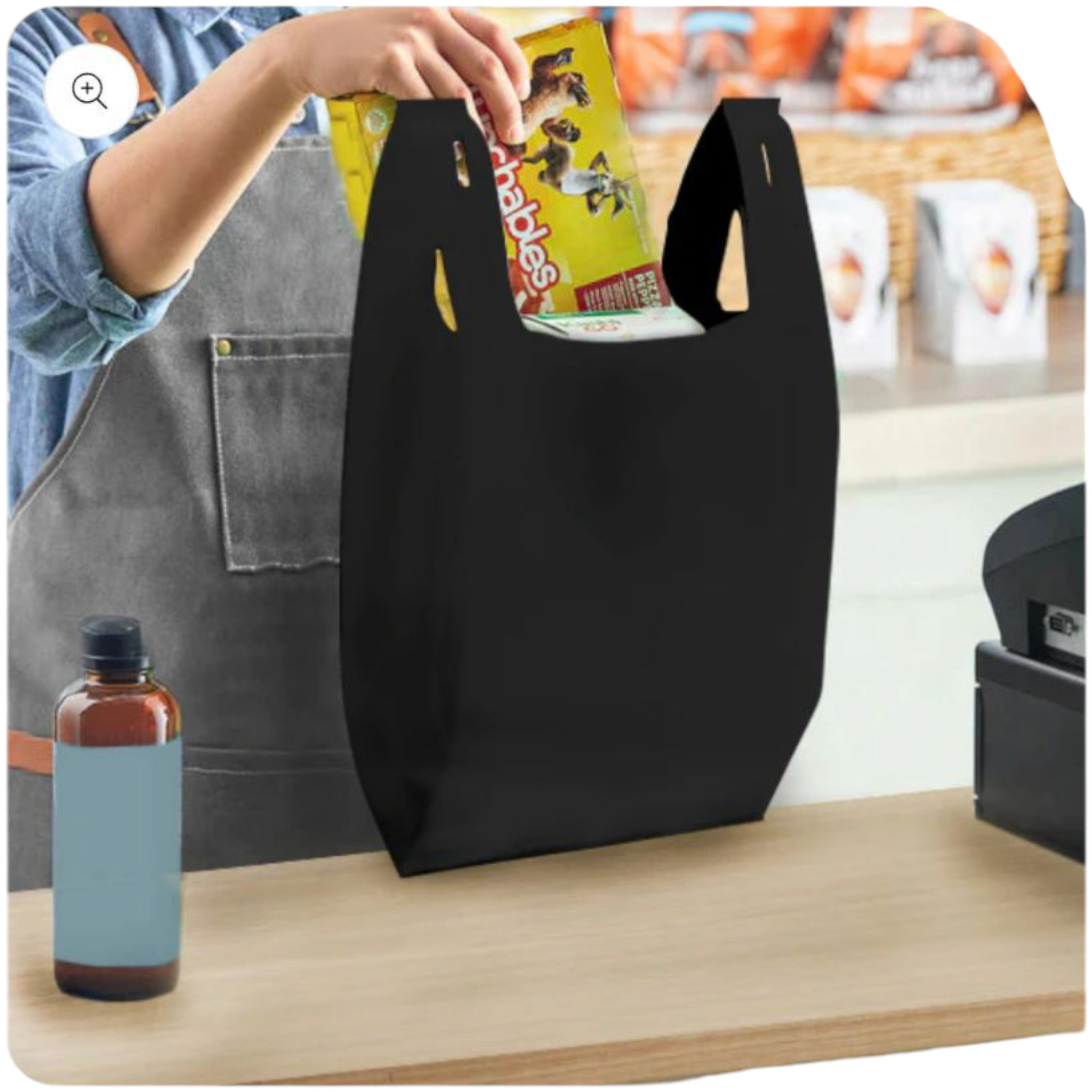 Non-Woven VTC Carrier Shopping Bag W-Cut Handle 60x35+16cm