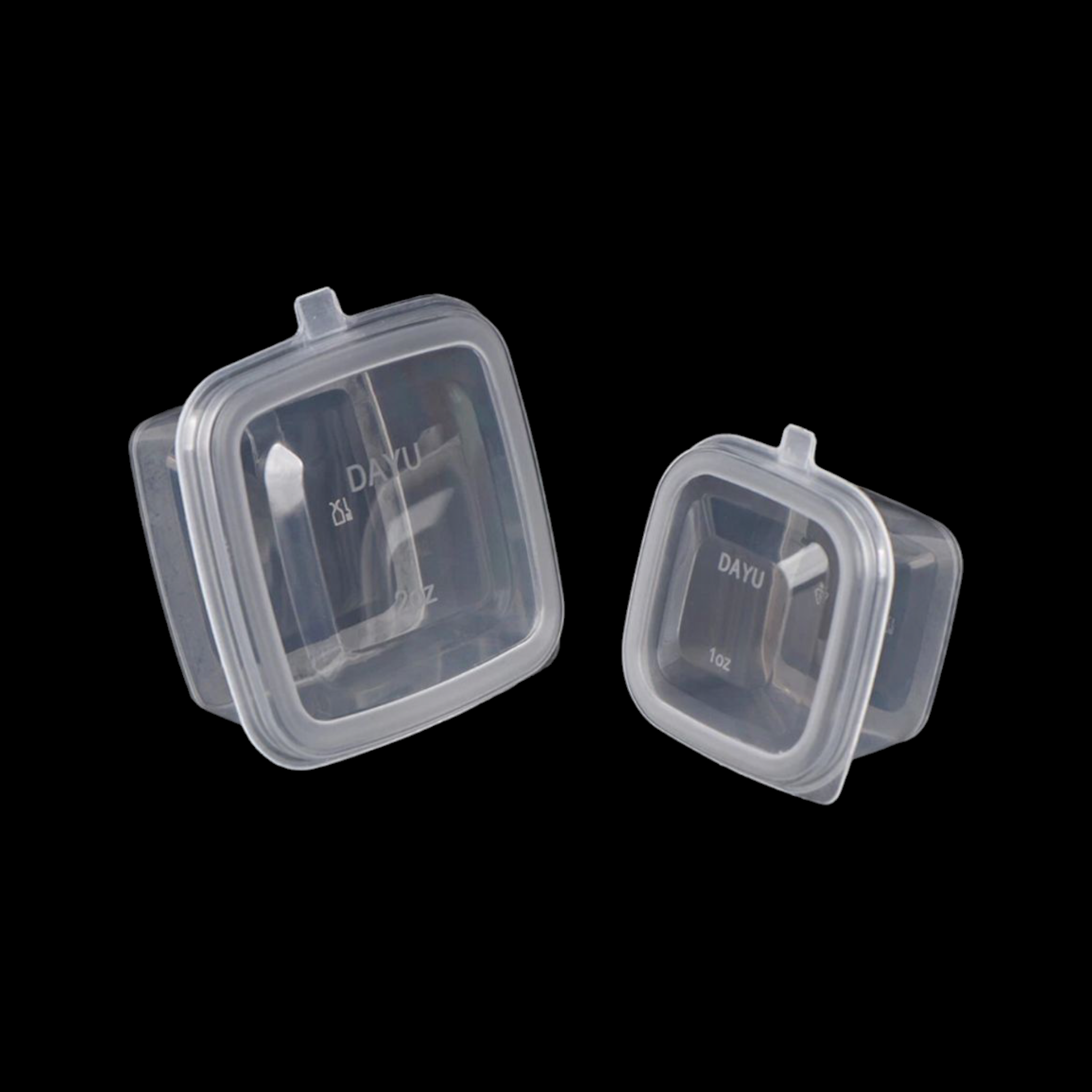 Disposable PP Takeaway Sauce Tubs Square - Plastic Dipping Container with Lid 10pack