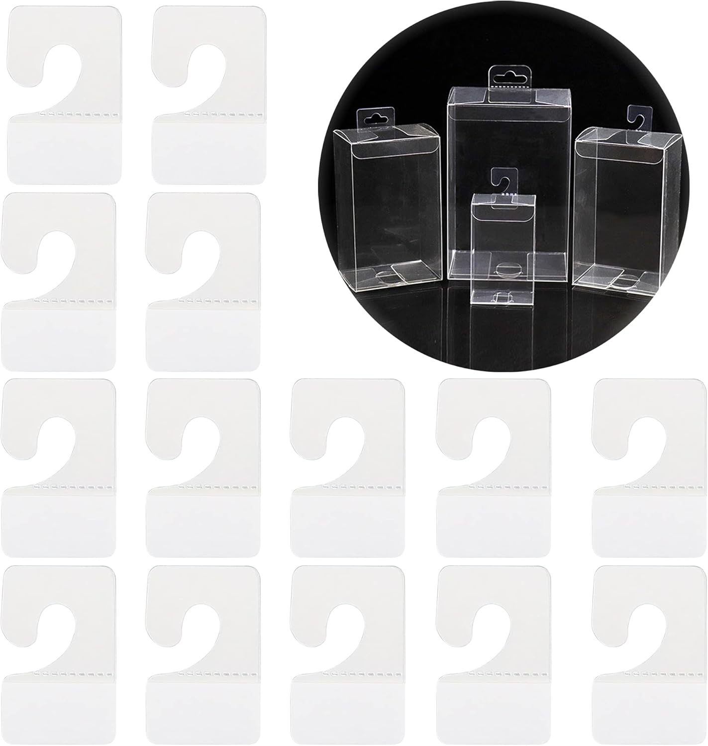 Supermarket Grocery Store PVC Plastic Hang Tabs Hooks 3.7x5cm