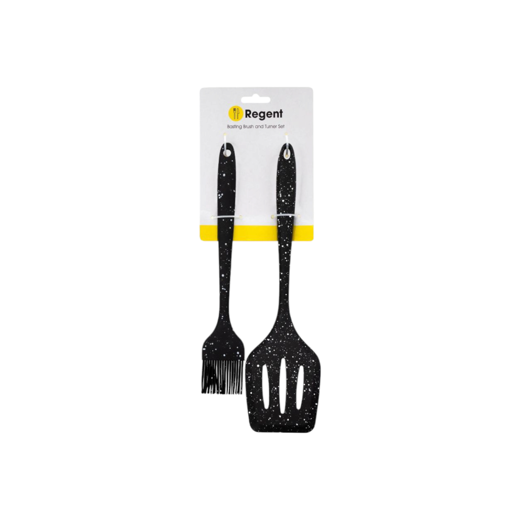 Regent Kitchen Basting Brush and Turner Set Nylon Speck Black