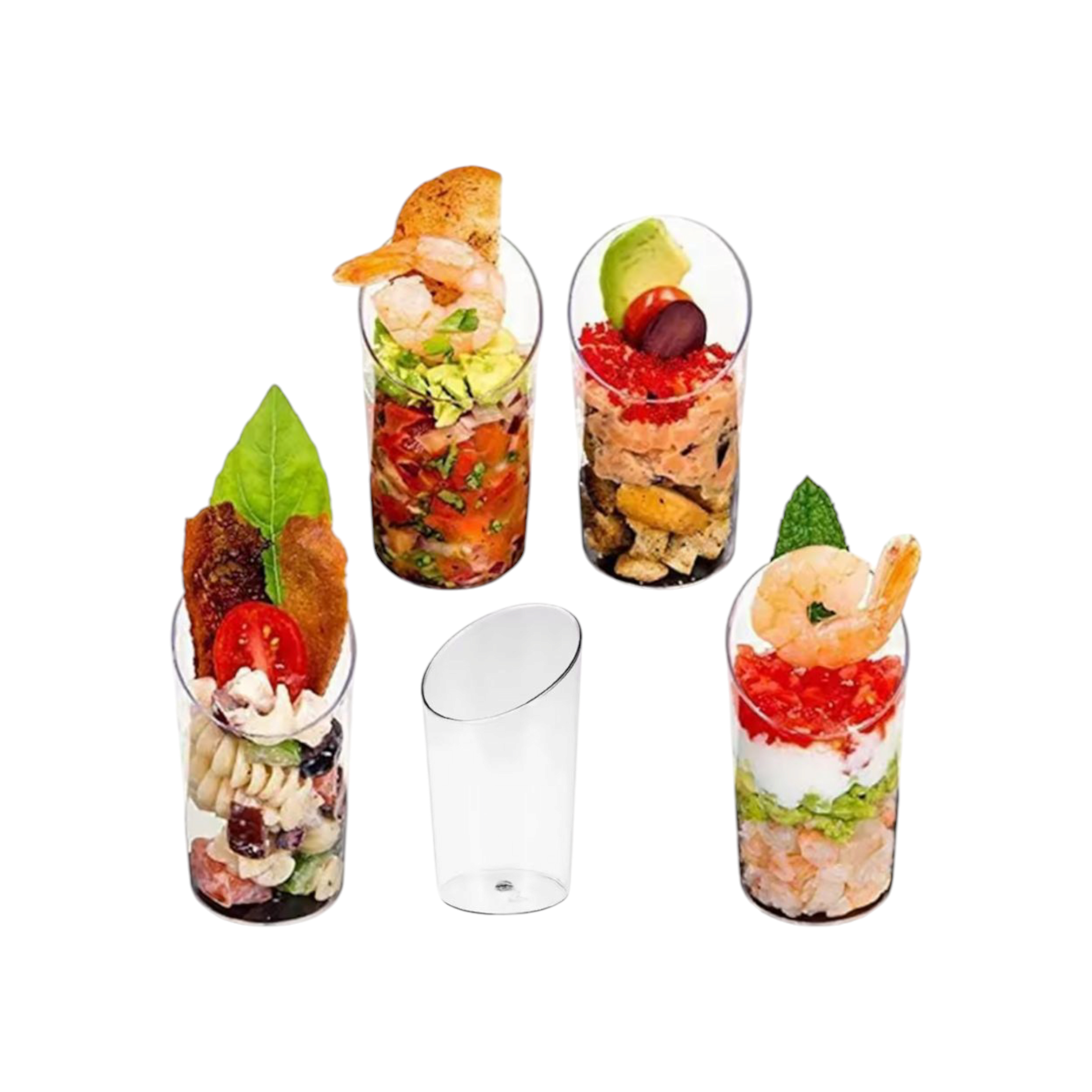 Acrylic Plastic Cylindrical Round Parfait Reusable Dessert Cup 70ml 10Pcs 4x8.4cm