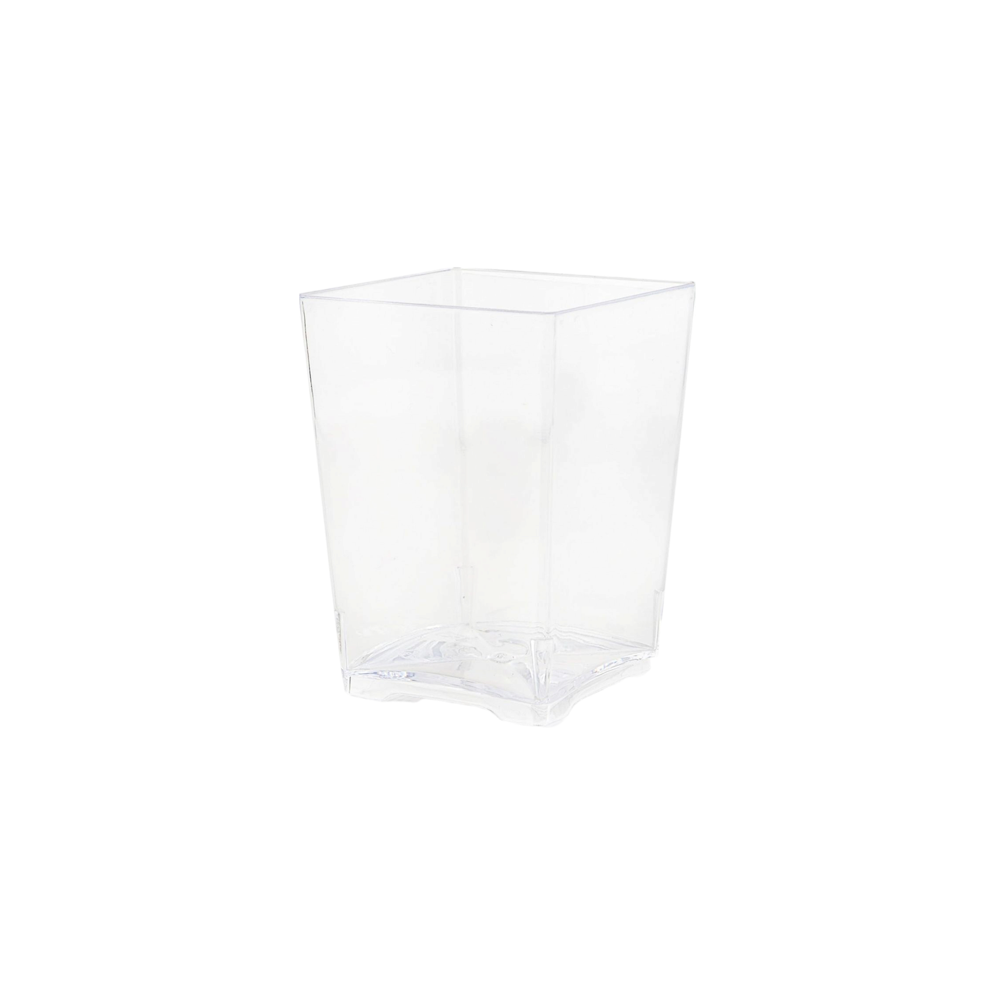Acrylic Plastic Clear Square Reusable Dessert Cups 110ml 10pack 5x6.9x4cm