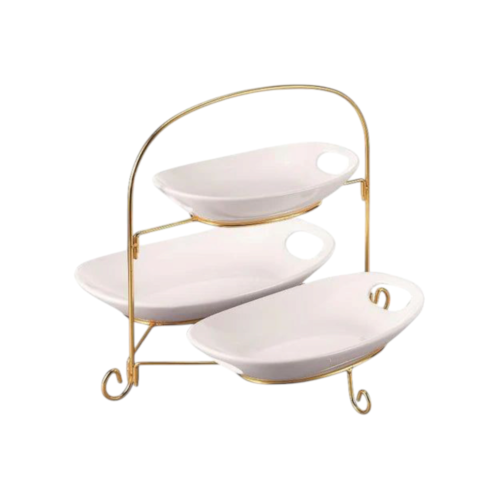 3-Tier Plate Set with Gold Stand