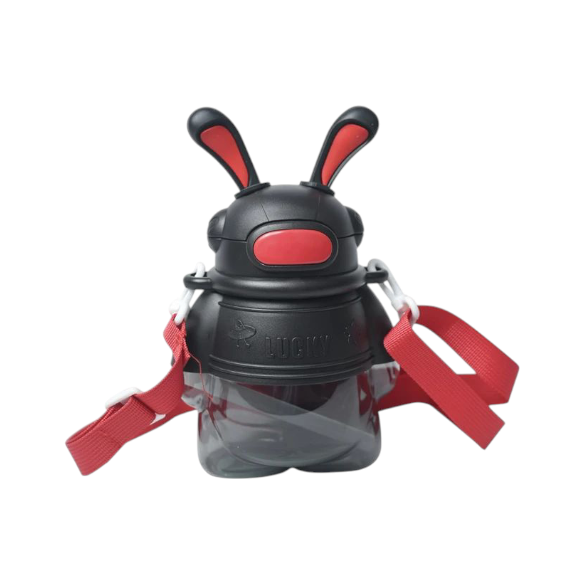 750ml Space Rabbit Cartoon Sports Water Bottle with Anti Drop Straw