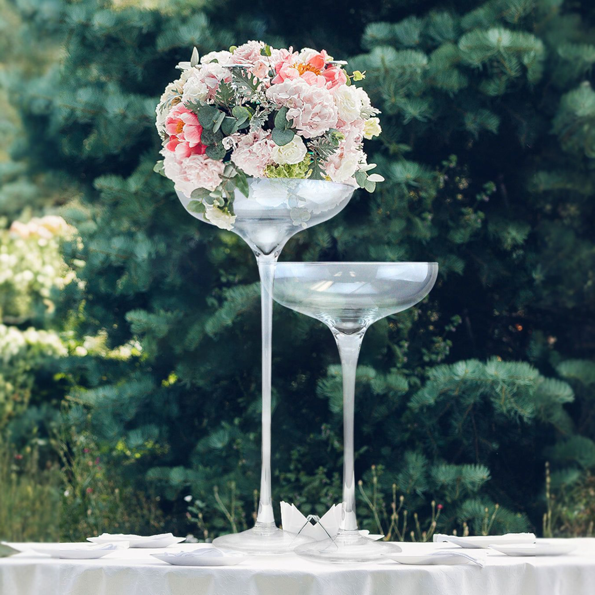 Luxury Champagne Saucer Glass Vase
