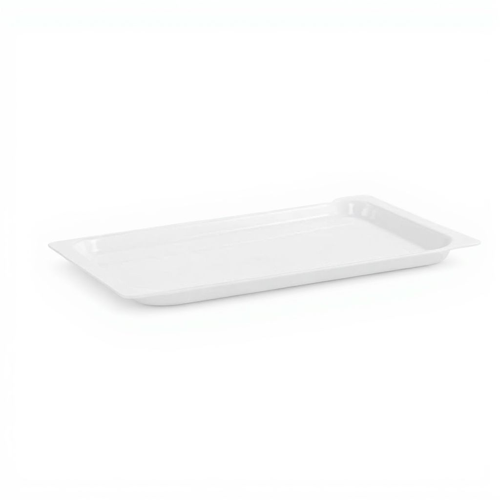 White Serving Tray 40x28cm Rectangular Plastic