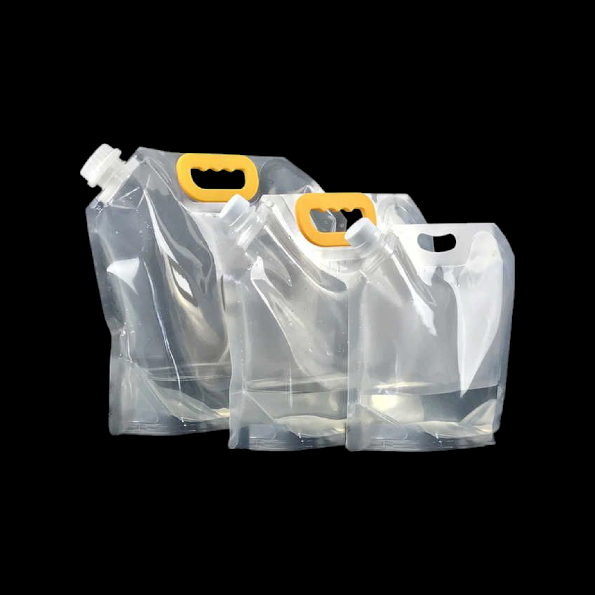 Stand-Up Beverage Carry Pouch Bag Clear 5L Food Grade Clear with Side Spout 32.5x35+16cm