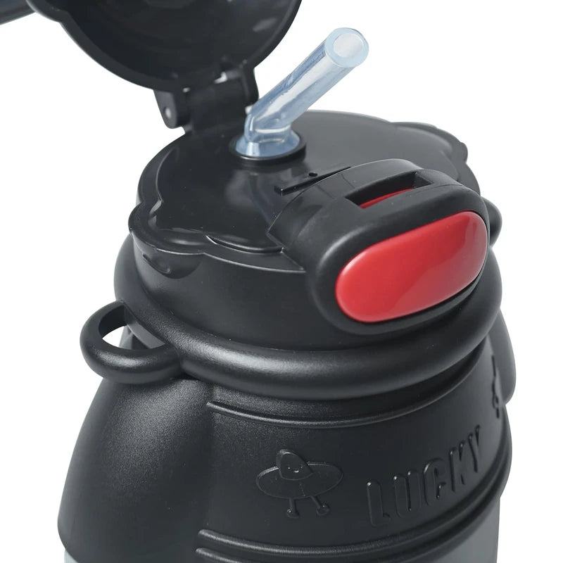 750ml Space Rabbit Cartoon Sports Water Bottle with Anti Drop Straw