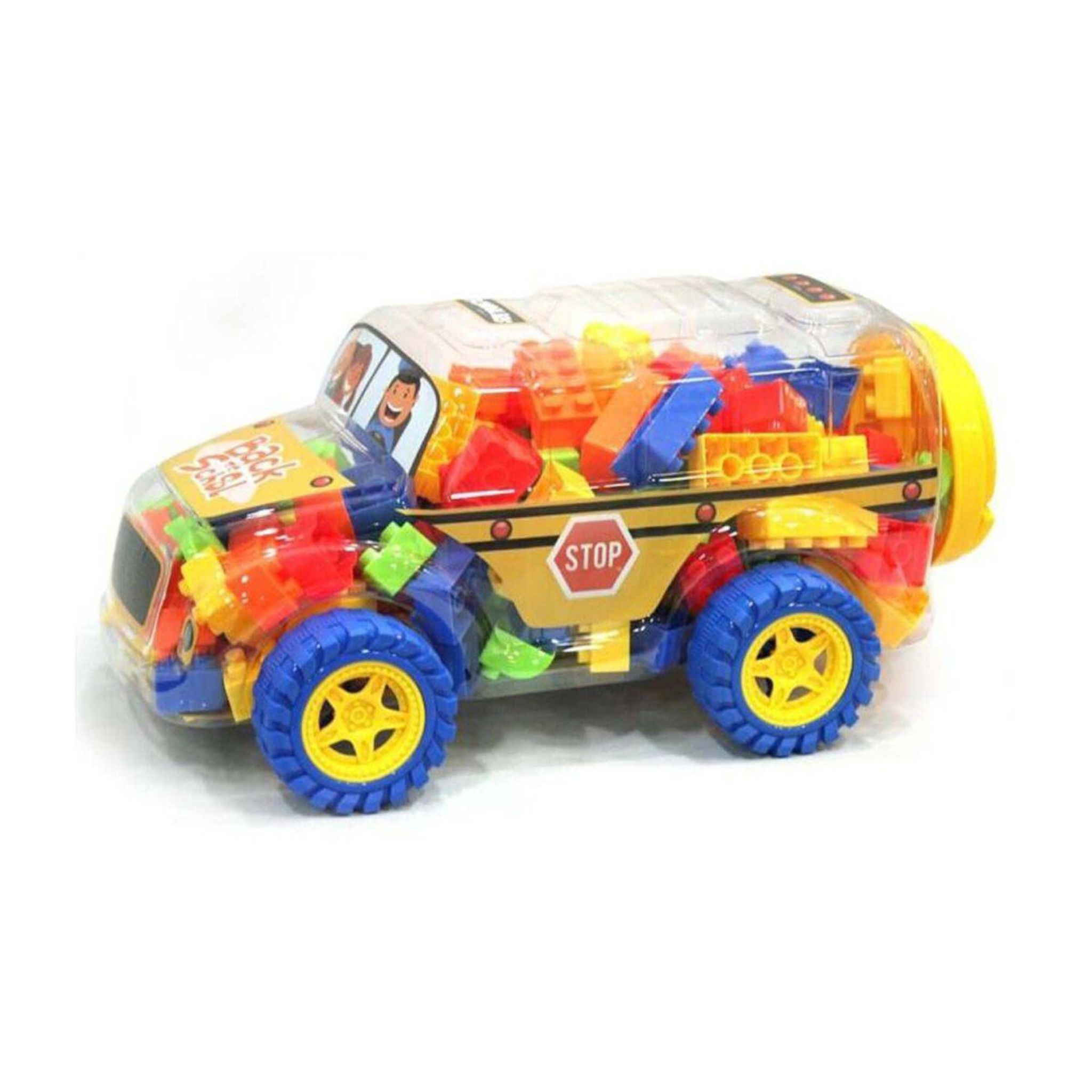 Back To School Car Shaped Container with Building Blocks