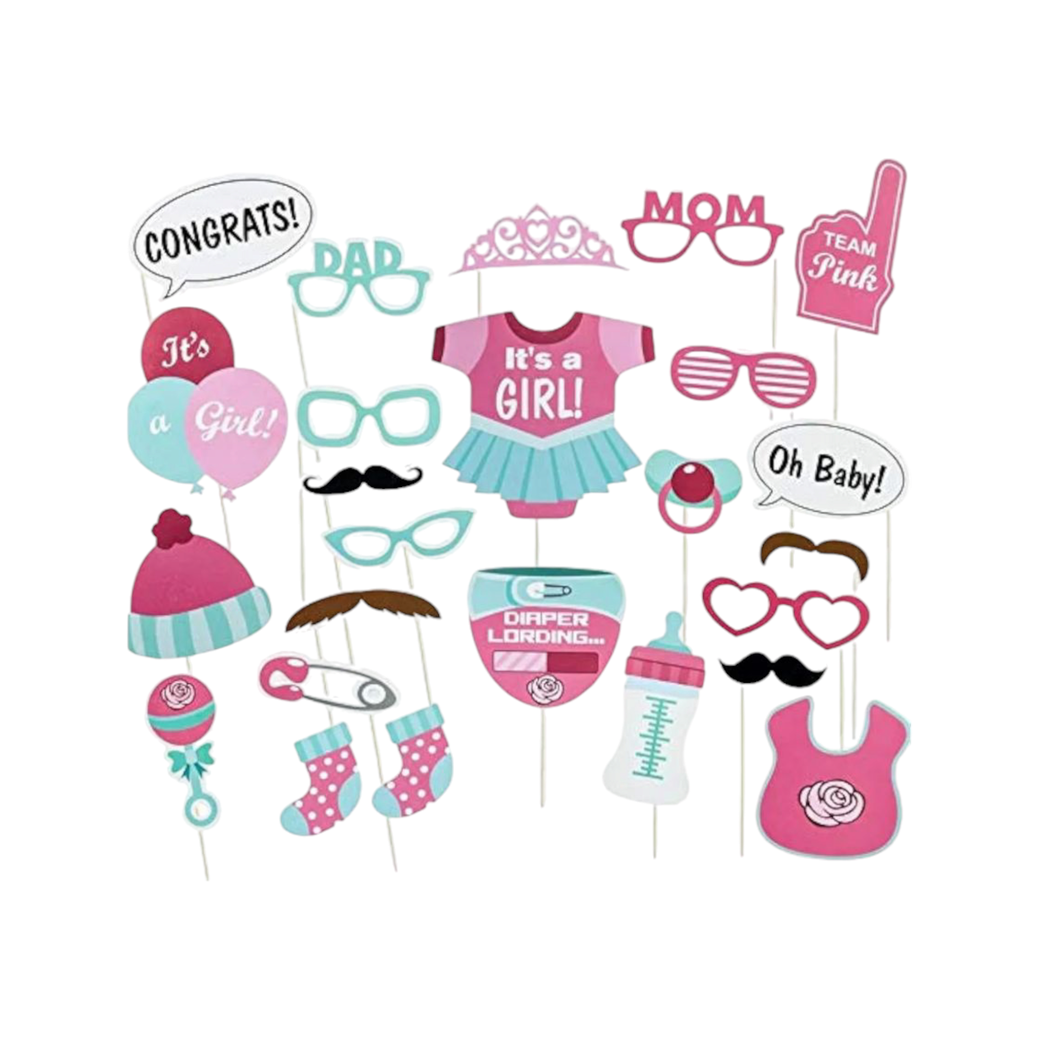Photo Props It's a Girl Baby Shower 20pcs