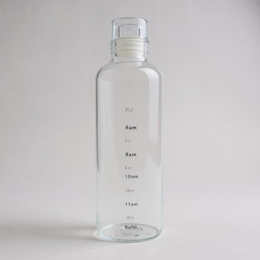 Elegant Time-Scale Sports Water Bottle Borosilicate Glass 550ml - Leak Proof 23x6.5cm