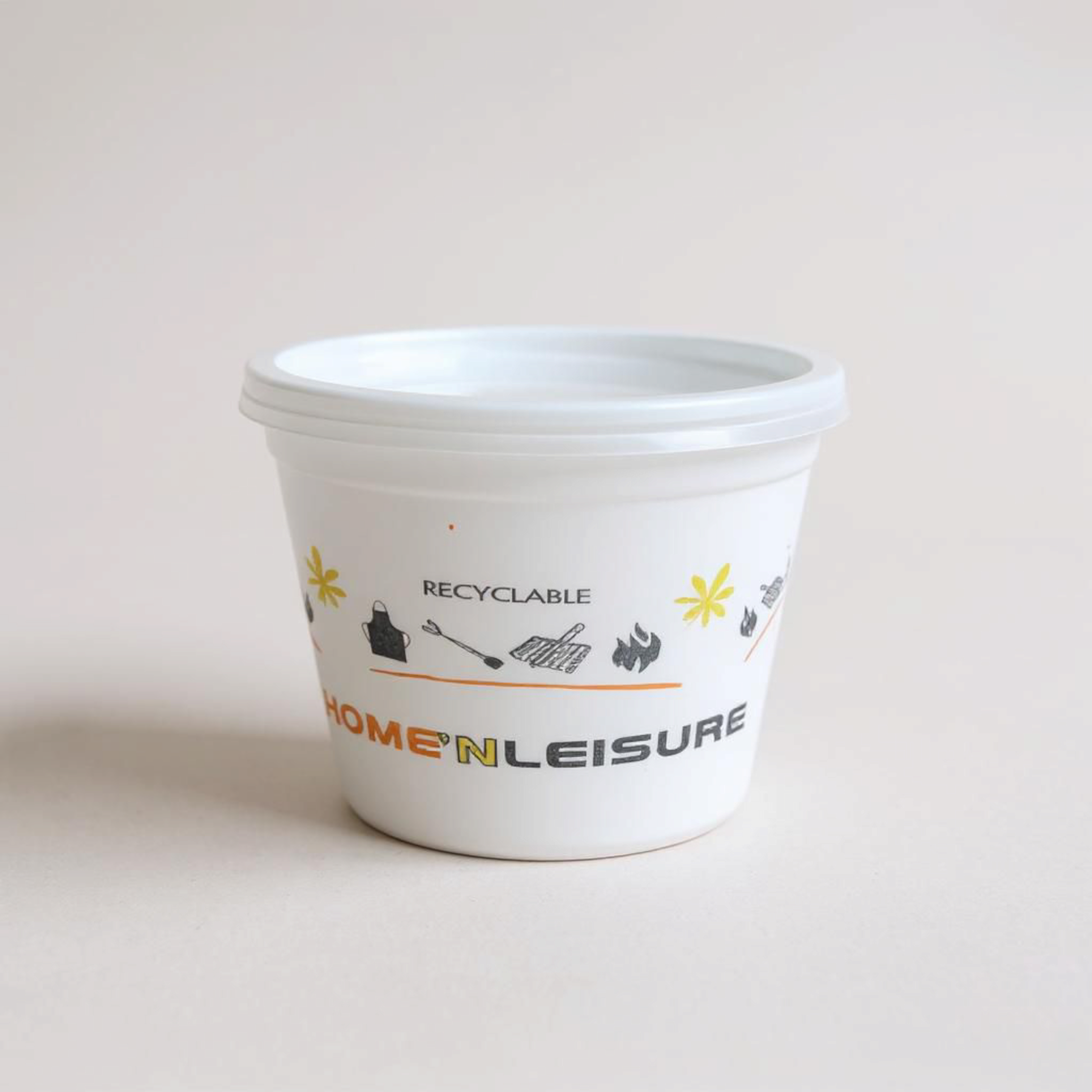 Disposable Poly Foam Ice Cream Tub with Lid 500ml 4pack