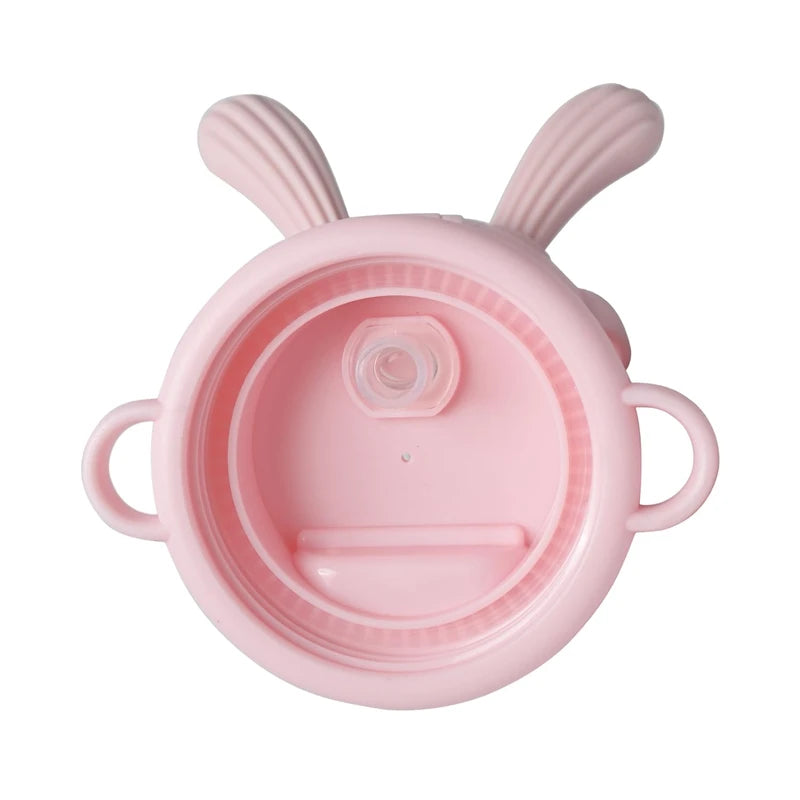 750ml Space Rabbit Cartoon Sports Water Bottle with Anti Drop Straw