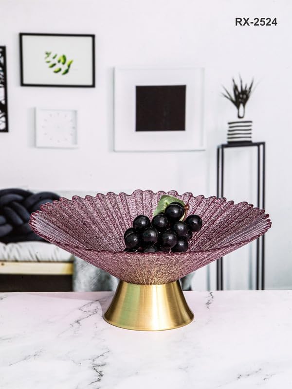 Copper Base Glass Fruit Plater Emma Color 32x14cm