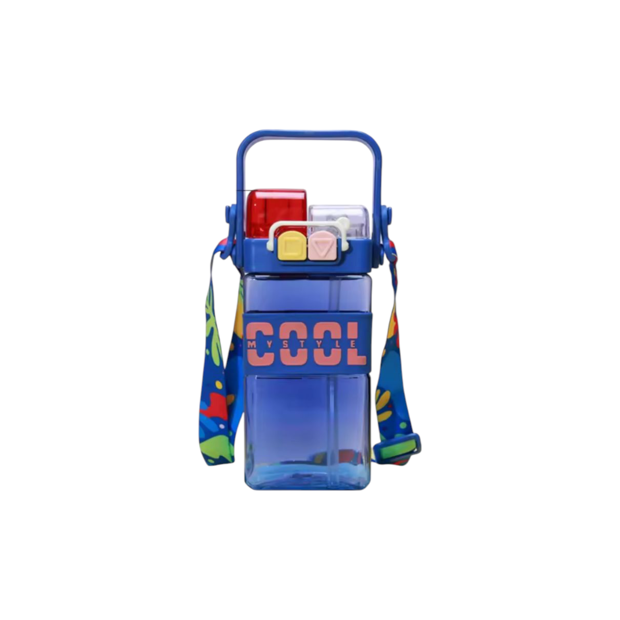 Cute Double Drinking Water Bottle Portable 2 in 1 with Straw 520ml