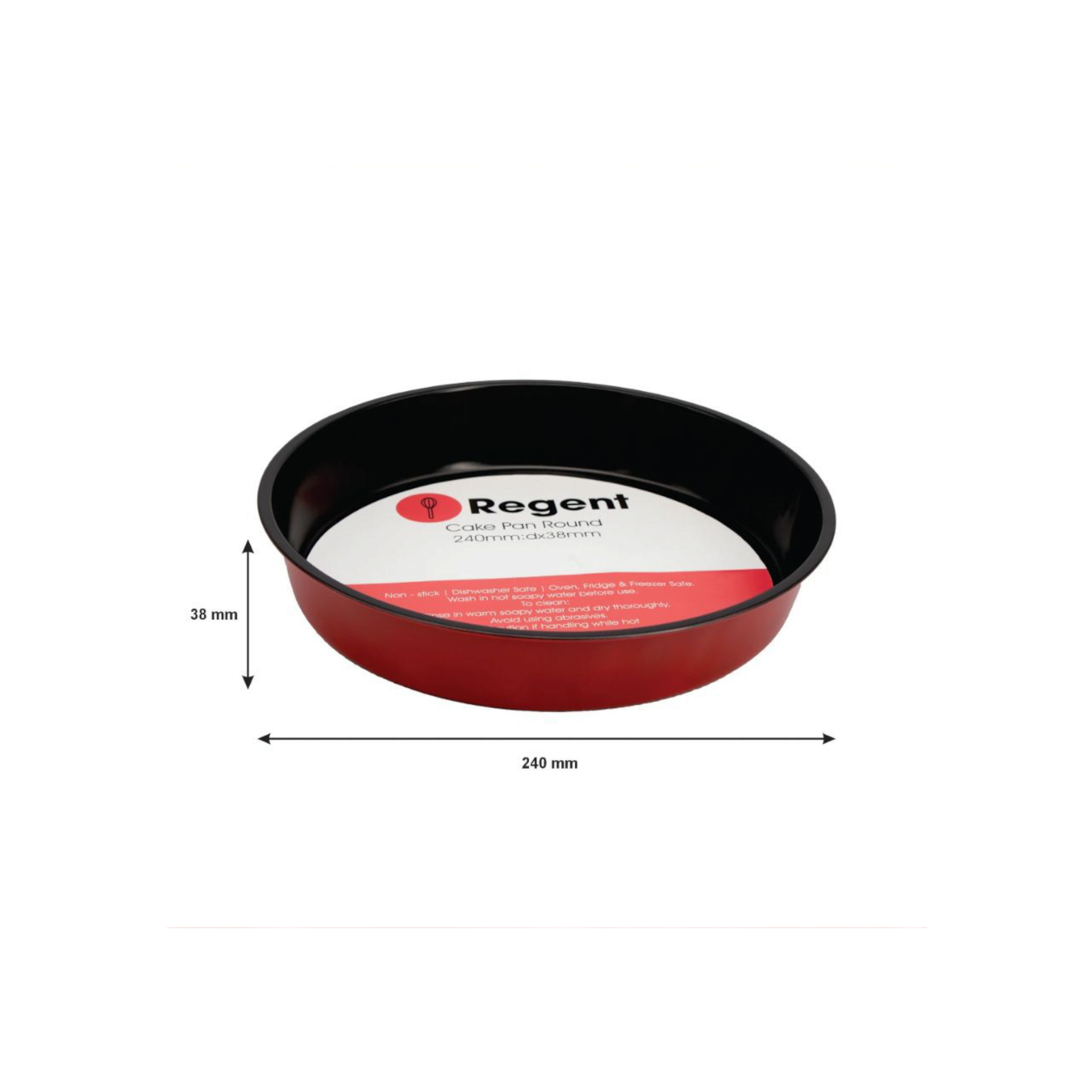 Regent Bakeware Cake Pan Round Red 240x38mm