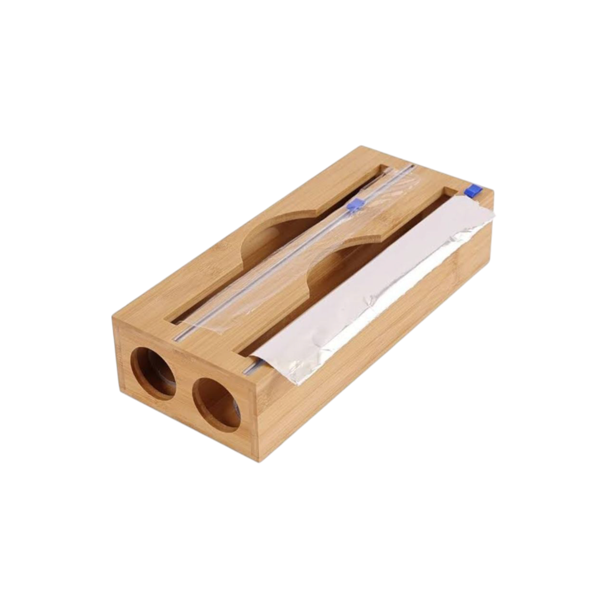 Bamboo Cling Film Wrap Dispenser with Cutter