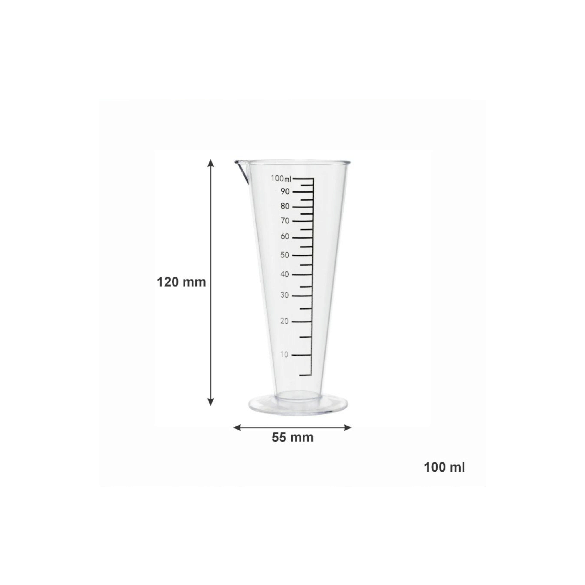 Regent Conical Plastic Measuring Beaker 100ml 55x20mm