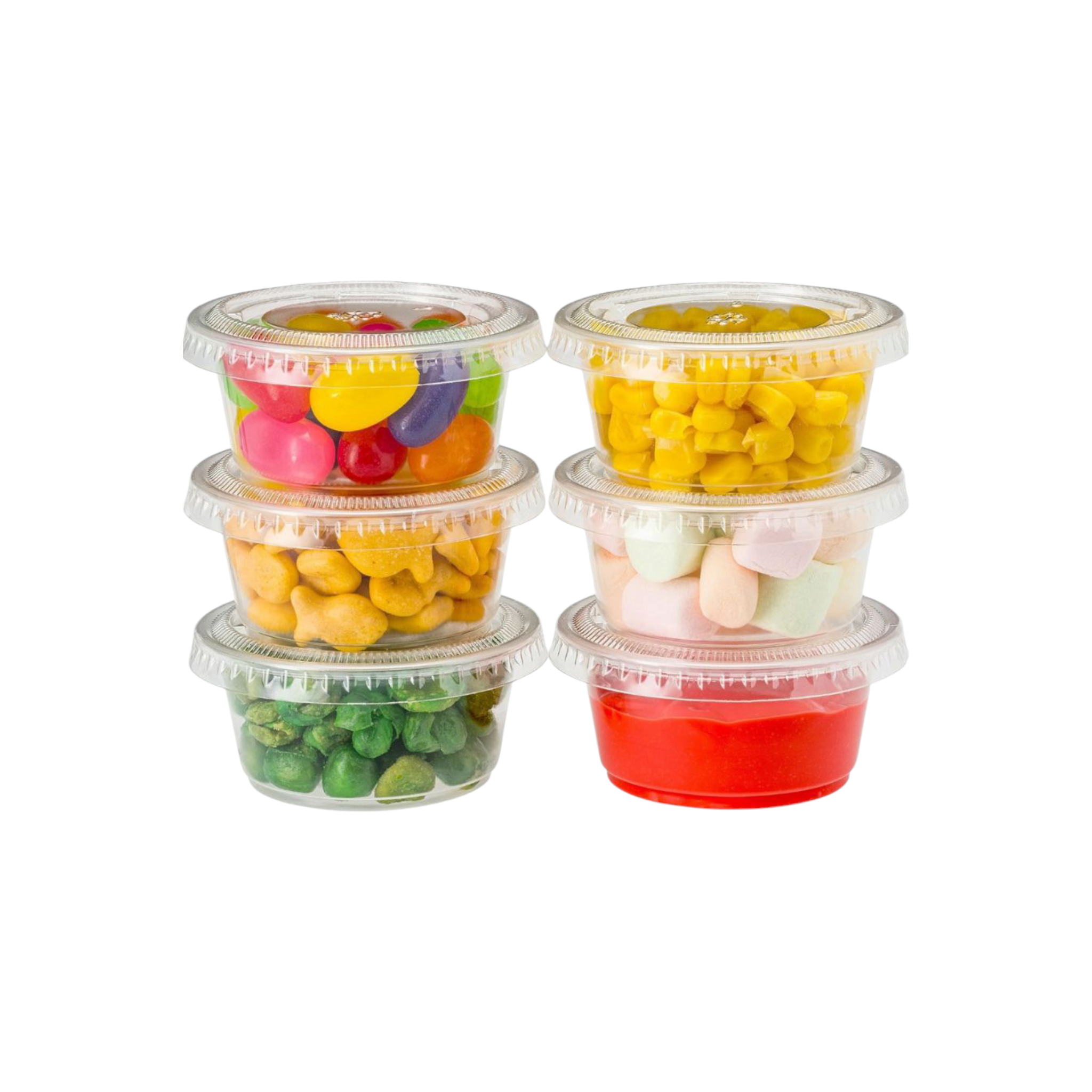 Disposable PP Takeaway Sauce Tubs Round - Plastic Dipping Container with Lid 100pack