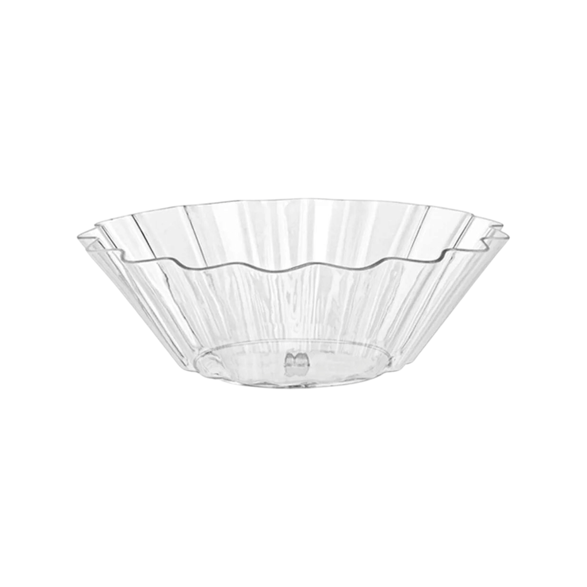 Acrylic Plastic Mini Fan Flair Scalloped Dessert Dish 42ml 10Pcs 7x3.9x2cm