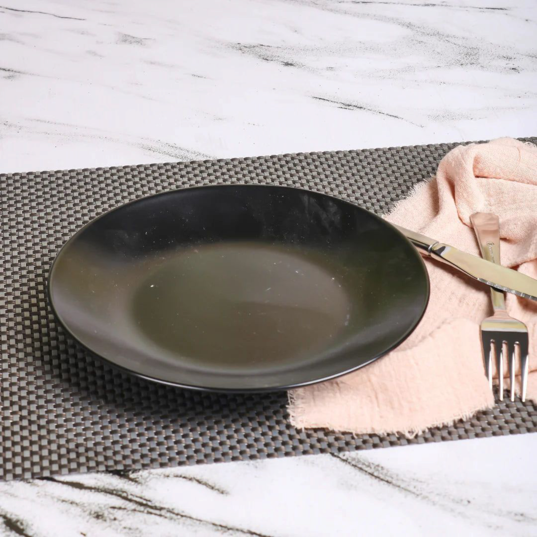 Ceramic Dinner Plate Matt Black 27cm