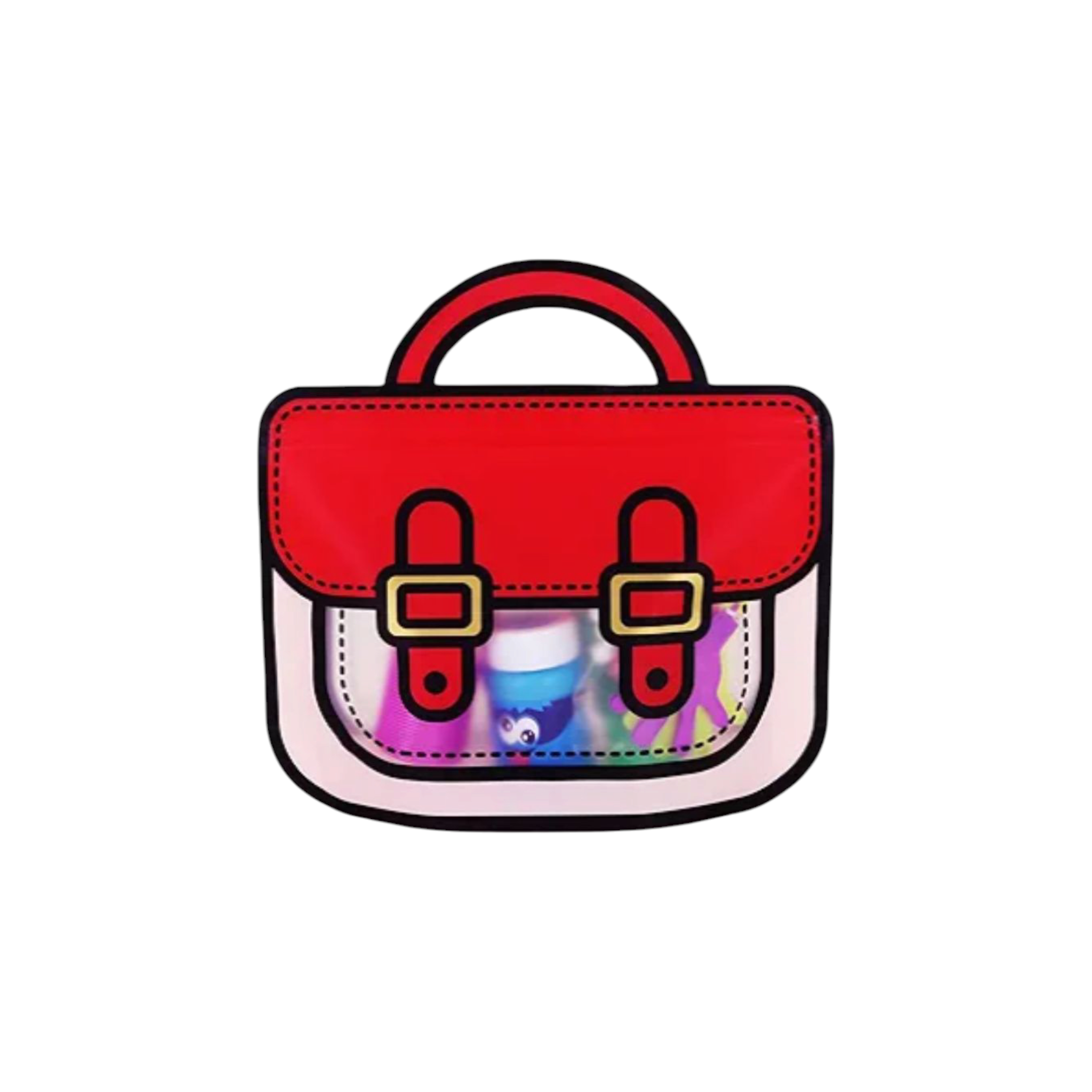 Backpack Zip Lock Goodie Bags Reusable 2D Print with Handle 10pack