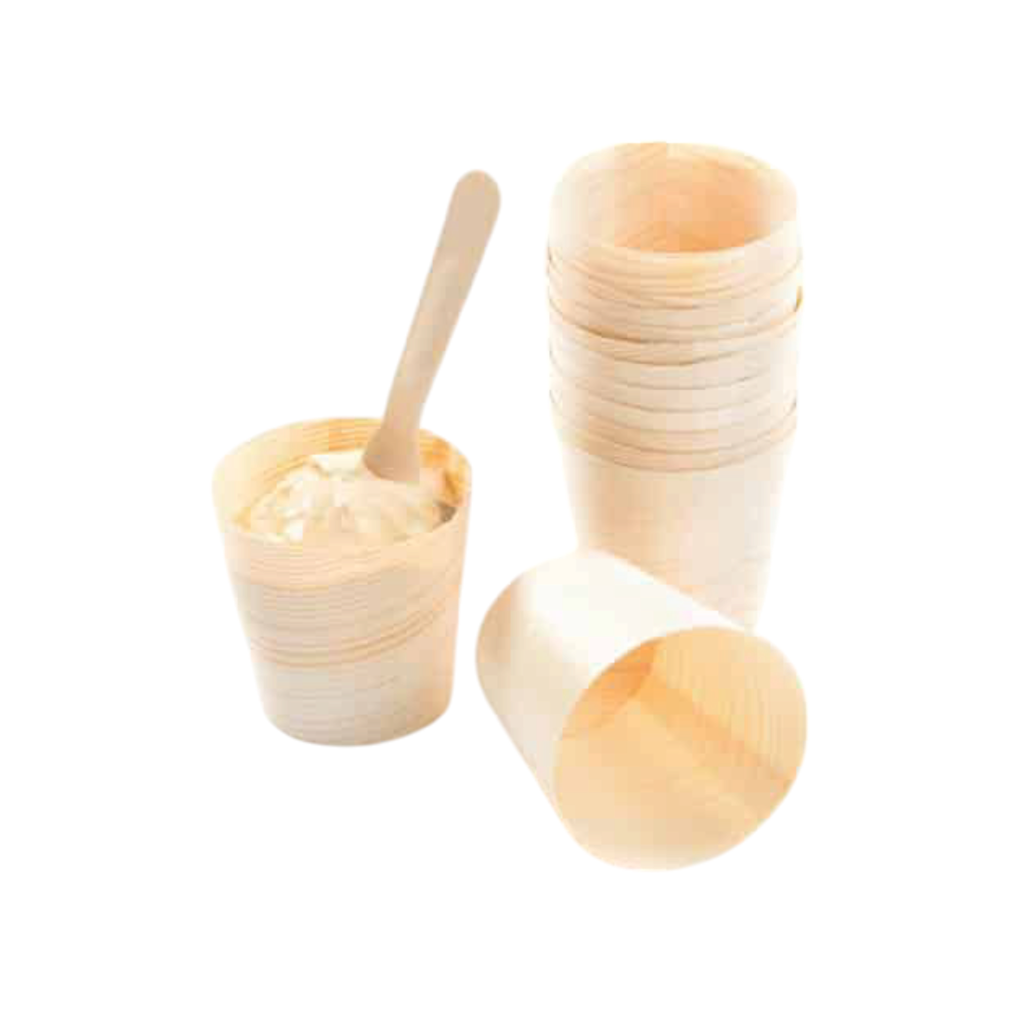 Bamboo Serving Cups 45x45mm 20pcs