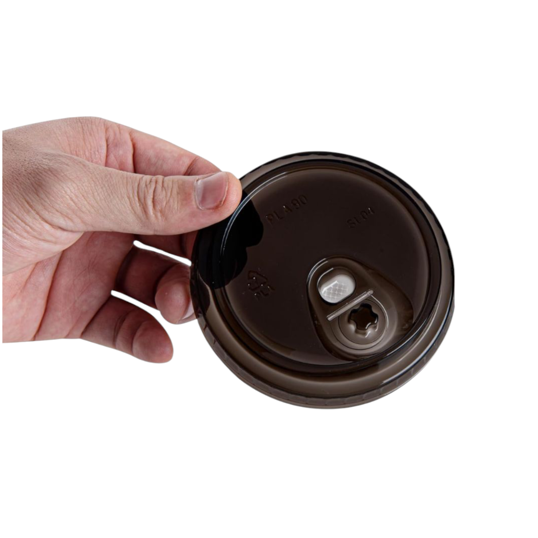 Disposable Sippy Cup Lid Transparent PLA Black 90mm 10pc