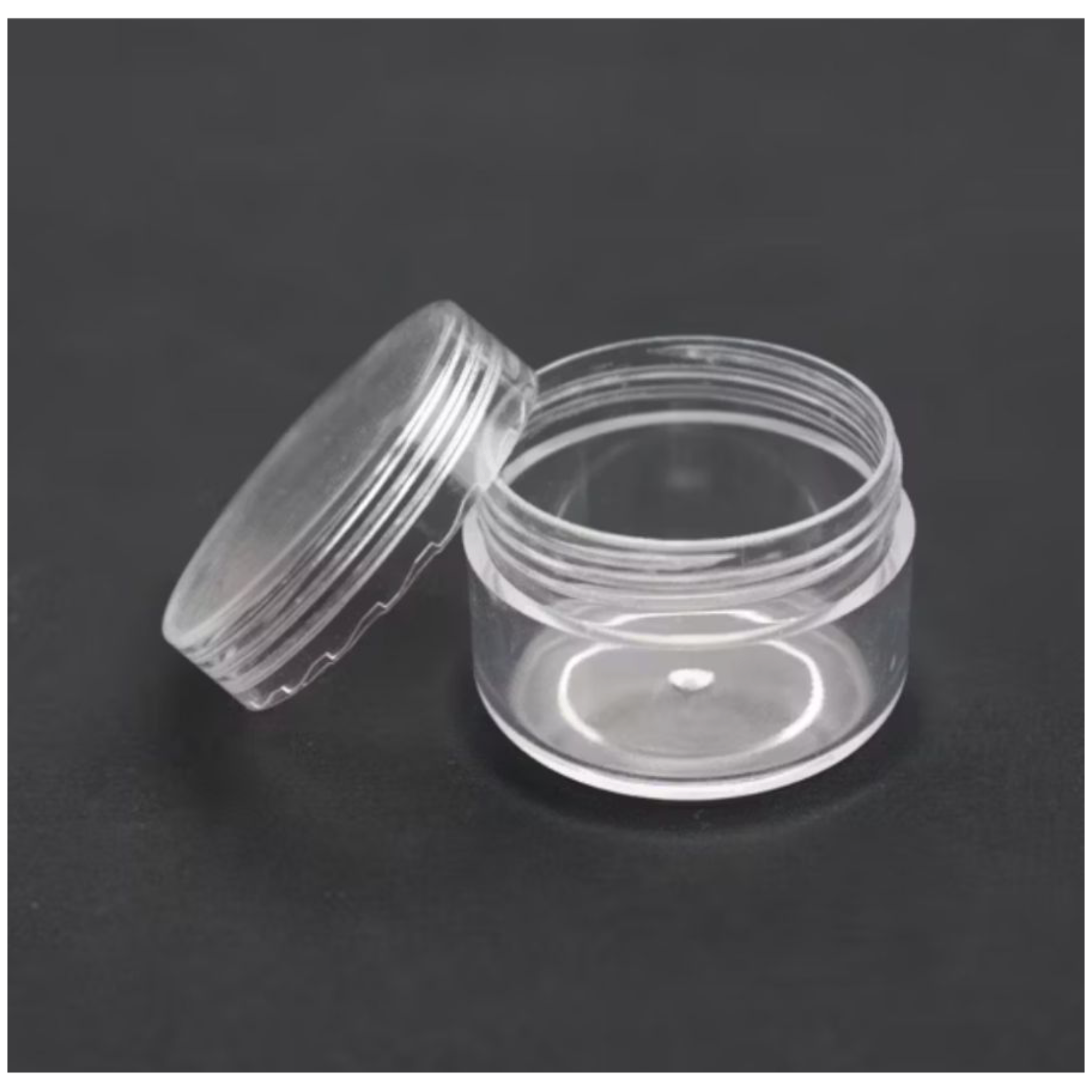 15g Acrylic Cosmetic Container Plastic Jar with Lid Crystal Clear 3.5x2.6cm