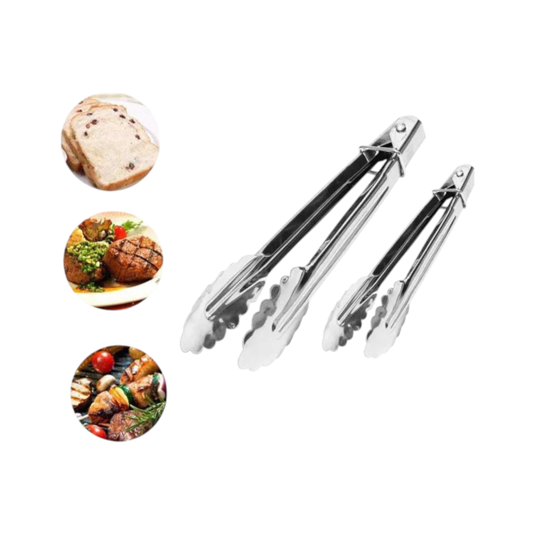 Stainless Steel BBQ Tongs 3pc