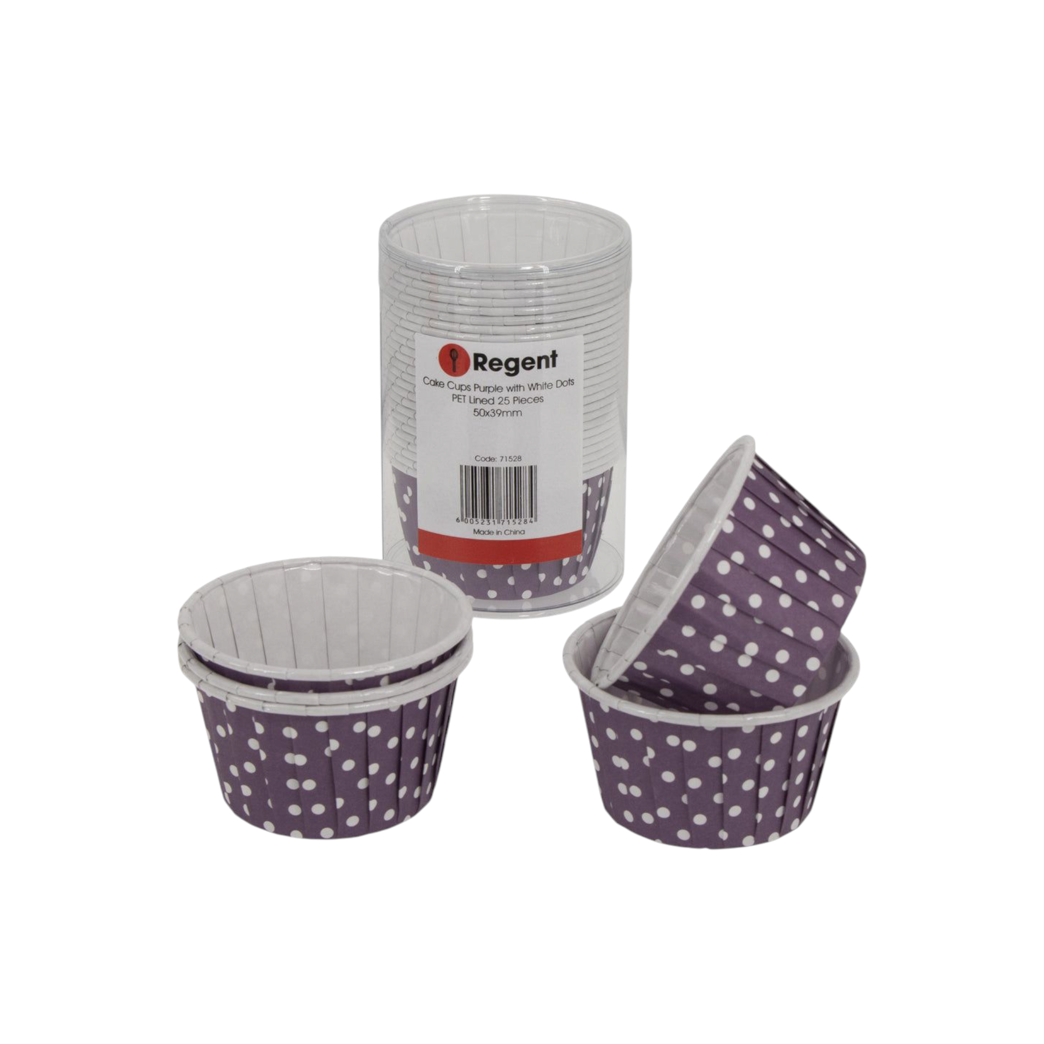 Regent Cake Cups Purple with White Dot pet Line 25Pcs 71528